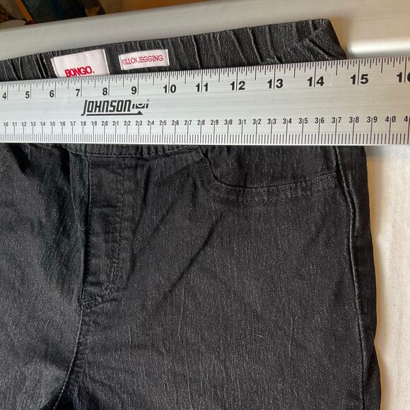 Bongo Women PullOn Jeggings size L Black Mid Rise Stretch - Picture 2 of 10